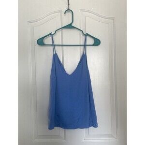 Lulus Blue V-Neck Twist Back Camisole Spaghetti Strap Tank Top Women’s M